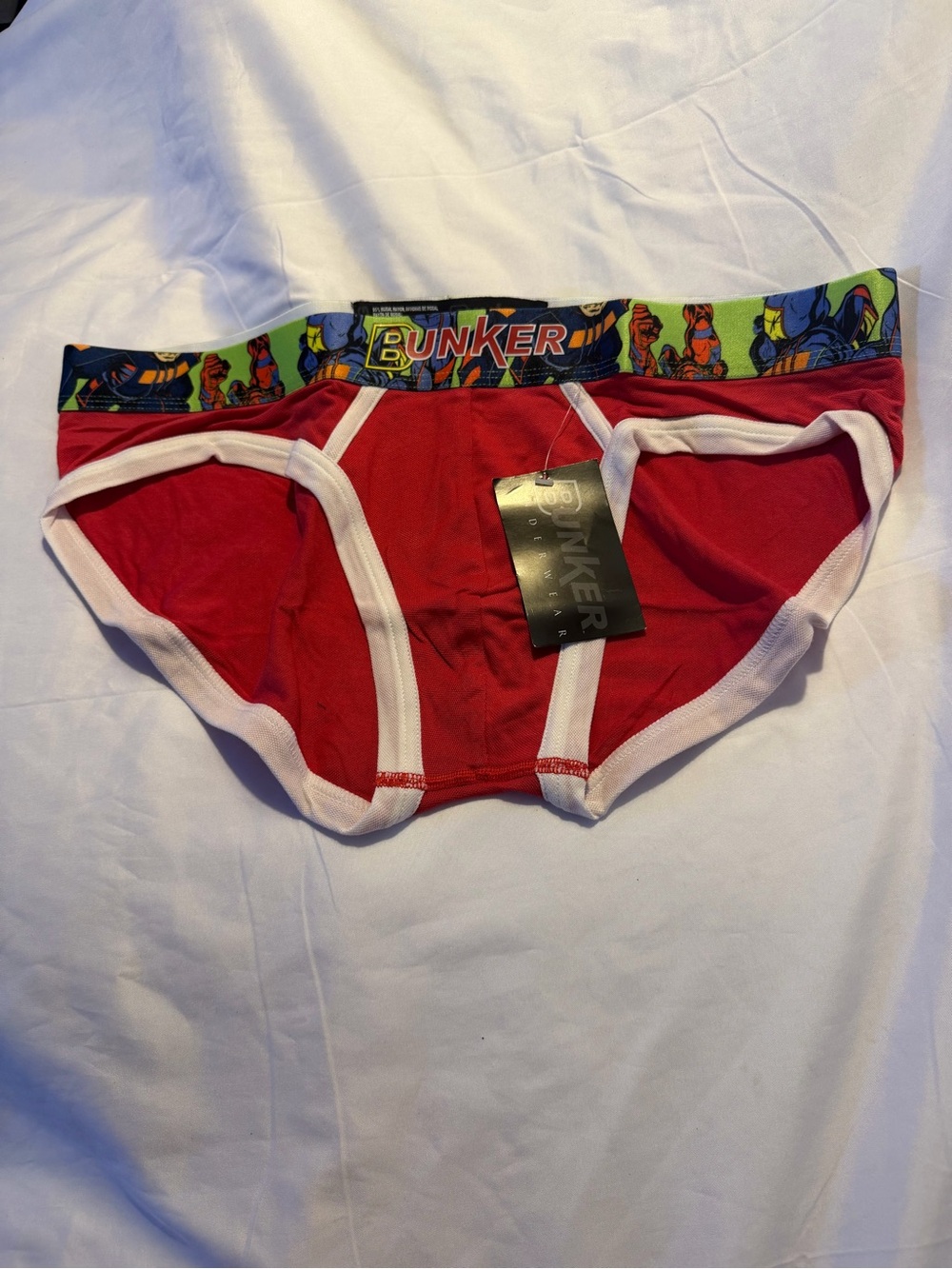 Red Men’s Briefs with Colorful Waistband XLT